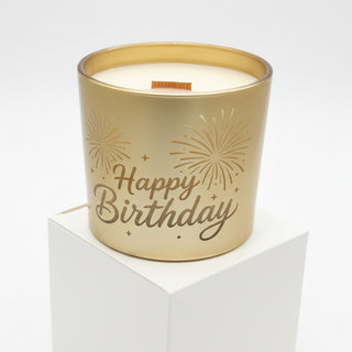 Happy Birthday Coconut Soy Wood Wick Candle, 9 oz