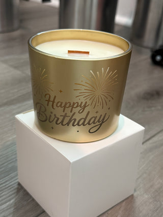 Happy Birthday Coconut Soy Wood Wick Candle, 9 oz