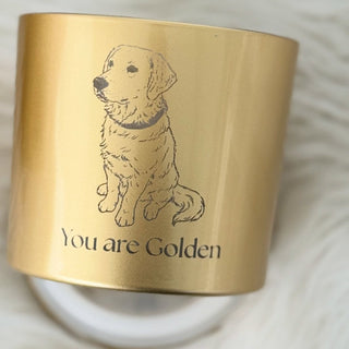 Custom Dog Portrait Engraved Candle Jar - Love Square One