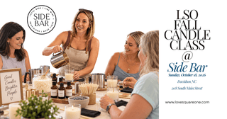Fall Candle Making Class in Davidson NC at Sidebar Bottle Co. October 18 - Love Square One