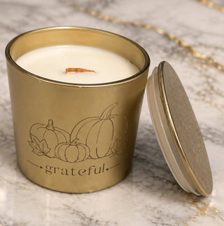 Grateful Gold Perfectly Pumpkin Candle - Love Square One