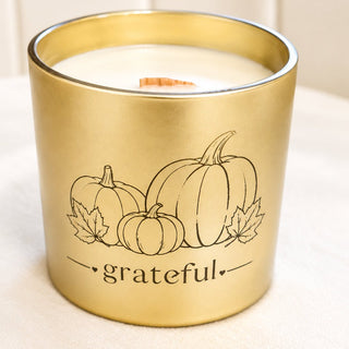 Grateful Gold Perfectly Pumpkin Candle - Love Square One