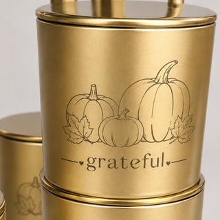 Grateful Gold Perfectly Pumpkin Candle - Love Square One