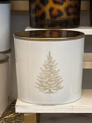Happy Holidays Holiday Candle with Engraved Tree, 9 oz - Love Square One