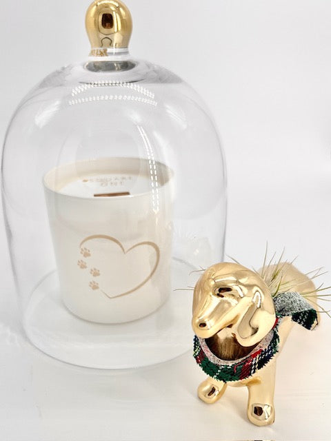 Paw Print Heart Candle