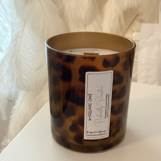 Leopard Container Candle – Custom Scent, Coconut Soy, Wood Wick - Love Square One