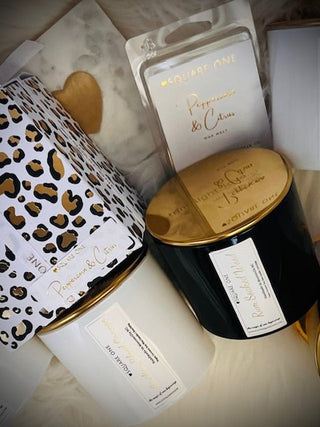 Leopard Print Candle – Limited Edition 9oz Coconut Soy Wax, Wood Wick Candle | Gift - Boxed | Available in Peppercorn & Citrus or Velvet & Smoke - Love Square One