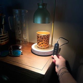 Leopard Print Candle – Limited Edition 9oz Coconut Soy Wax, Wood Wick Candle | Gift - Boxed | Available in Peppercorn & Citrus or Velvet & Smoke - Love Square One