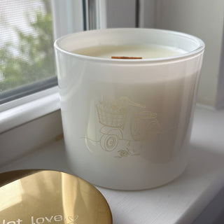 (Premium) Sicilian Blood Orange Candle, Bright Orange Citrus, Design - Love Square One