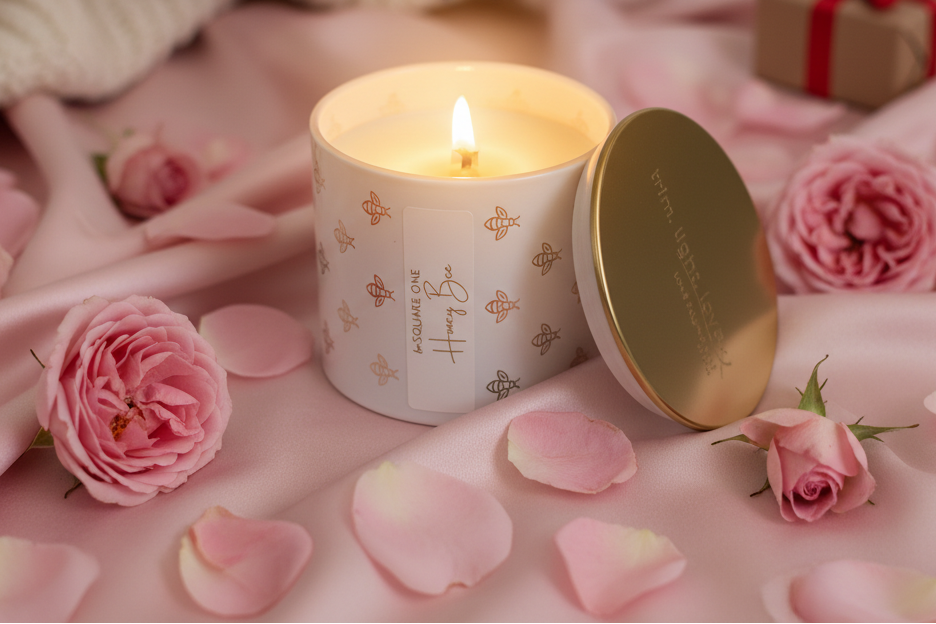 Sweet and Soothing for Your Valentine - Honey Bee Candle Banner